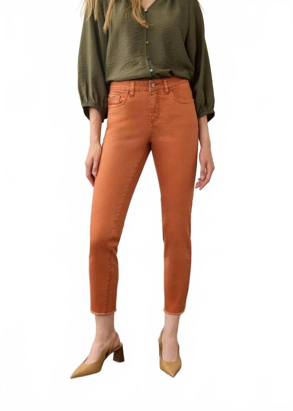 NEW FDJ olivia slim ankle denim pants in paprika